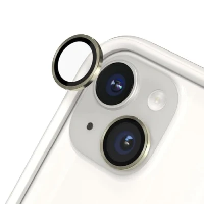 Image de RhinoShield protection d&#039;objectif en verre trempé 9H compatible avec [iPhone 15/15 Plus] Résistance aux chocs et rayures, haute clarté, anti éclats, techn buée Jaune