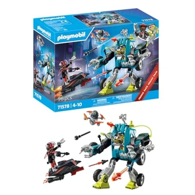Image de Playmobil 71578 Robot géant avec Drone Comprend Deux Personnages, Un géant, Qui Lance des projectiles et Accessoires.