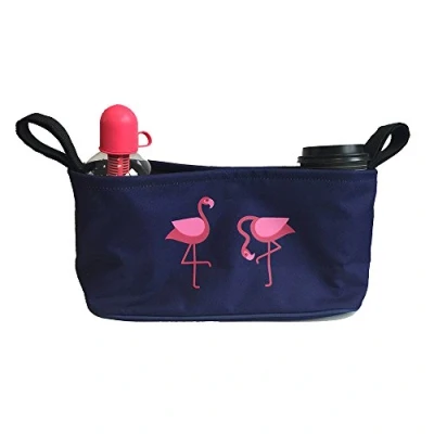 Image de BundleBean Organiseur de poussette Sac rangement pour Comprend une pochette à couches Ajustement universel avec guidon n&#039;importe quelle ou (flamant rose