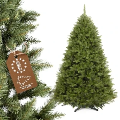 Image de KADAX Sapin de Noël artificiel en plastique PVC, épicéa avec support 180 cm, arbre réaliste Ø env. 115, 70 branches et 15 couronnes (clairière forestière cm)