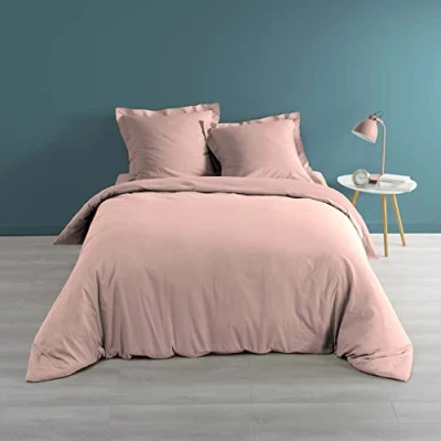 Image de douceur d&#039;intérieur, Housse de Couette (260 x 240 cm) Percaline Rose, Percale Coton