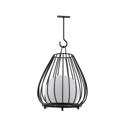 Image de Lindby lampe solaire LED Kelda, noir, aluminium, 38 cm, intensité variable
