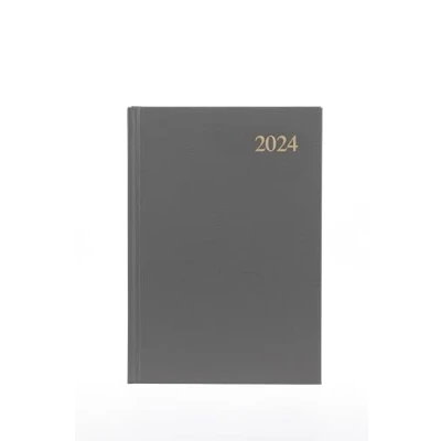 Image de Collins Debden Essential Agenda semainier 2024 avec vue hebdomadaire et mensuelle Format A5 Gris