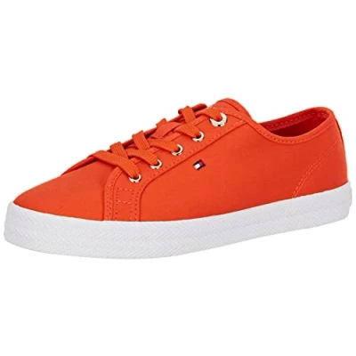 Image de Tommy Hilfiger Baskets Femme Vulcanisées Essential Vulcanized Chaussures, Orange (Deep Orange), 42 EU
