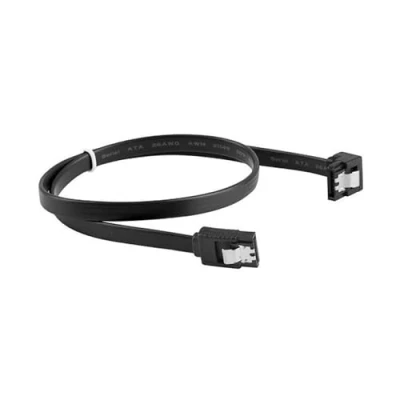 Image de Câble SATA III 6GB/S Femme Femelle Angle Clip Métal 0.5m Noir LANBERG
