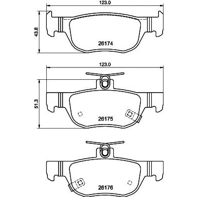 Image de HELLA 8DB 355 040 101 Jeu de plaquettes frein contact signal d&#039;usure inclus MAZDA: 3 3/5 portes, CX 30