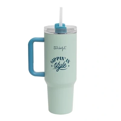 Image de Mr.Wonderful Mug take away thérmique 1,2 litres Sippin&#039; in style Fabriqué en Acier Inoxydable à Double Paroi Maintient la Chaleur et le Froid