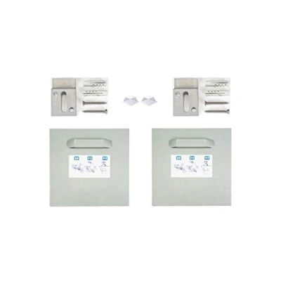 Image de Kit de fixation autocollant pour miroir Dibond (2 supports crochets en Z tampon silicone, 100 x mm)