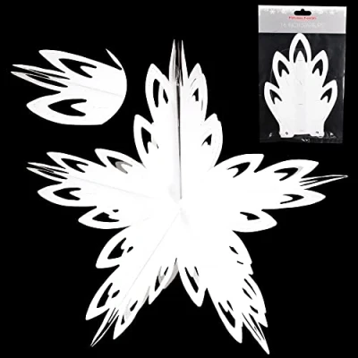 Image de Christmas Concepts® 16&quot; (1,3 pi) Grande décoration à Suspendre étoile 3D en Feuille Garniture de Noël (Blanc)