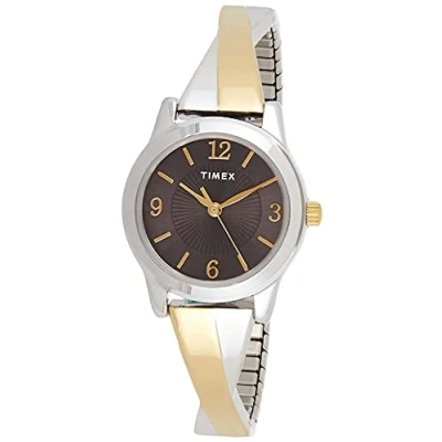 Image de Timex 25 mm pour Femme avec Cadran Noir et Bracelet Extensible Bicolore TW5M38700