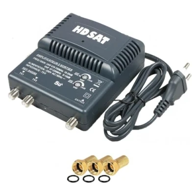 Image de HDSAT amplificateur TNT 2 Sorties Gain 25dB + 3 Fiches F
