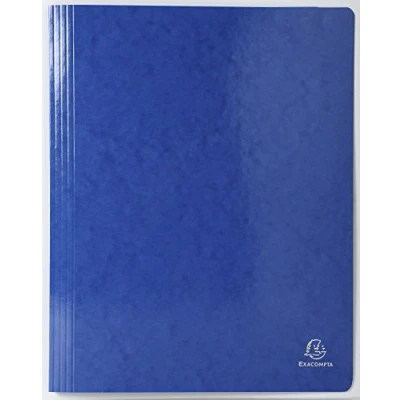 Image de Exacompta Réf. 380807B Carton de 25 chemises à lamelle Iderama en carte lustrée pelliculée 355 g/m² certifiées FSC dimensions 24 x 32 cm pour format A4 couleur bleu foncé