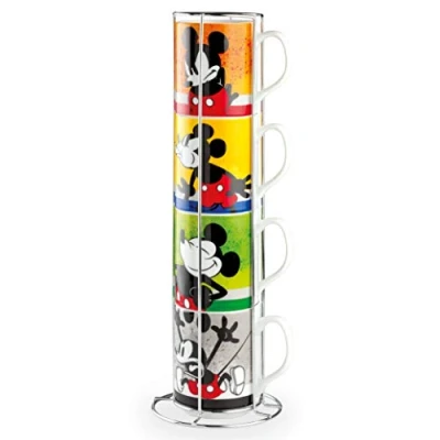 Image de Egan Lot de 4 tasses empilables Mickey I Am + Metalrack ML. 350 PWM21I/4AM