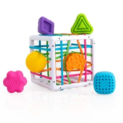 Image de Fat Brain Toys F251 InnyBin, Kids Preschool, Shape Sorter, Sorting Building Sets, Early Development Toy for Babies Aged 18 Months and Older, Multicoloured