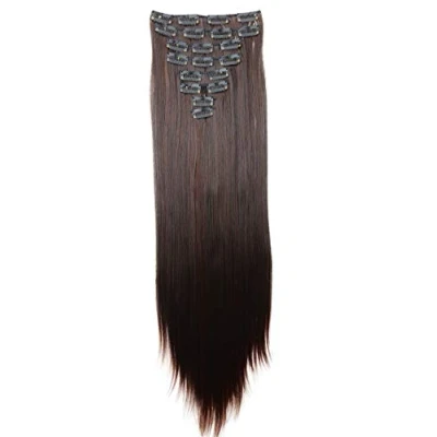 Image de CAISHA XL 60cm 7 Pièces Jeu CLIP IN Extensions De Cheveux Postiche Raide Mélange Brun Foncé CE26