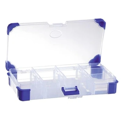 Image de Boite à compartiments coins caoutchouc et séparateurs 12 cases max bleu