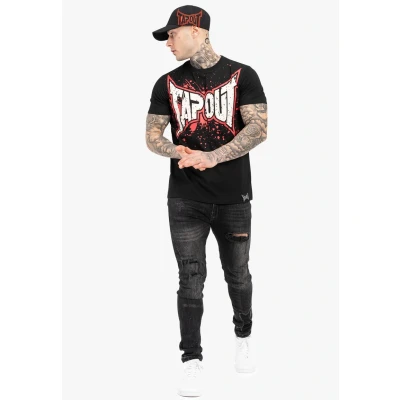 Image de Tapout Normale Passform Splashing Tshirt imprimé, Homme, Taille: XXL, Black red ecru