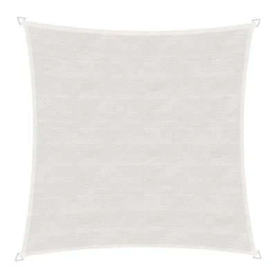 Image de Windhager Voile d&#039;ombrage Capri Blanc Carré Tissu HDPE Enduit 4 x m, 225 g/m² Protection Solaire pour terrasse, Balcon ou Piscine Corde de Fixation Incluse indéchirable, Lavable