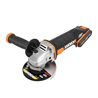 Image de WORX Meuleuse d&#039;angle sans fil 20V Avec 2 Batteries et Chargeur, Poignée auxiliaire, Disque ⌀ 115 mm WX800