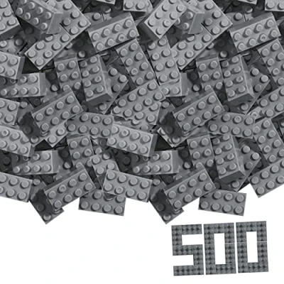 Image de Simba Blox 104114549 500 Blocs de Construction Gris pour Enfants à partir 3 Ans 8 Briques en Carton Qualité supérieure Entièrement compatibles avec Nombreux Autres Fabricants