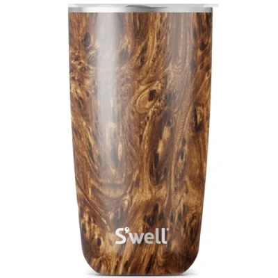 Image de S&#039;well Tumbler with Lid, 530ml, Azurite Marble, Vacuum Insulated Travel Cup Slide Open for Hot and Cold Beverages, At Home or Work up to 12h Cold/4h