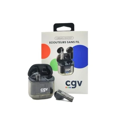 Image de CGV Urban Ghost Écouteurs Intra Auriculaires sans Fil, Bluetooth, True Wireless, avec Technologie ENC et contrôle Tactile 30 Heures d&#039;autonomie
