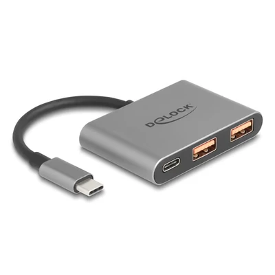 Image de DeLOCK 64337 hub &amp; concentrateur USB 3.2 Gen 2 (3.1 2) Type C 10000 Mbit/s Gris Neuf