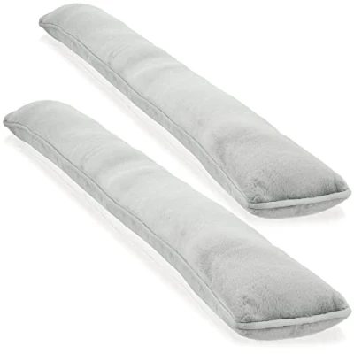 Image de com four® 2X Coupe Vent pour Portes et fenêtres en Microfibre économisez de l&#039;énergie avec 1kg butoir Porte (02 pièces Gris)