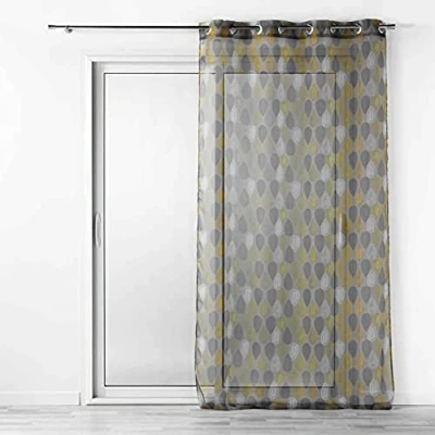 Image de Douceur d&#039;Intérieur Voilage, Jaune/Anthracite, 140 x 240 CM