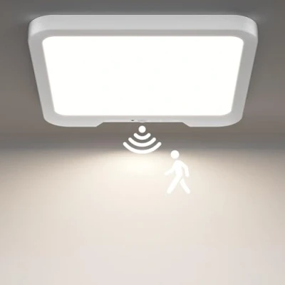 Image de Birnetek® Lampe de Plafonnier avec Détecteur Mouvement, 8000mAh LED Detecteur Mouvement Interieur, Rechargeable, Télécommande Plafond pour Couloir, Escaliers, Garage