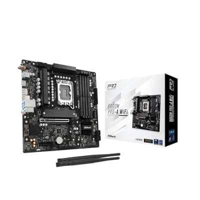 Image de ASRock B860M Pro A WiFi Motherboard micro ATX LGA1851 Sockel B860 Chipsatz USB C 3.2 Gen 2x2, 1, 1 2.5 Gigabit LAN Onboard Grafik (CPU erforderlich)