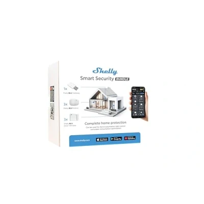 Image de Shelly Smart Security Bundle Kit domotique et sécurité Détecteur de Mouvement &amp; d&#039;ouverture Porte/fenêtre Passerelle Bluetooth Alarme sans Fil App iOS, Android Alexa, Google Home