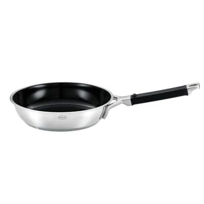 Image de RÖSLE SILENCE PRO CeraPlus poêle à frire, Antiadhésive &amp; Robuste Ø 20 cm, Résistance la chaleur jusqu&#039;à 260 C, vitrification céramique, argent, acier inoxydable 18/10, lavable au lave vaisselle