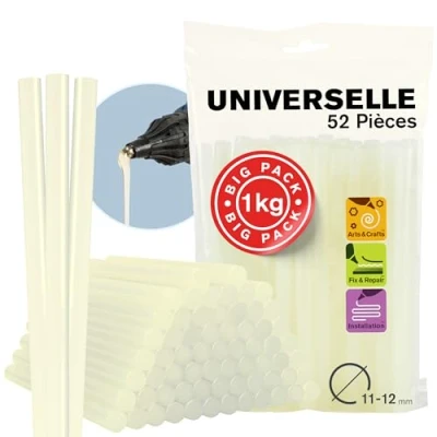 Image de RAPID Bâtons de colle ECO T Diamètre : 12 transparente en EVA et résine Usage universel Sachet 1 kg (40302798)