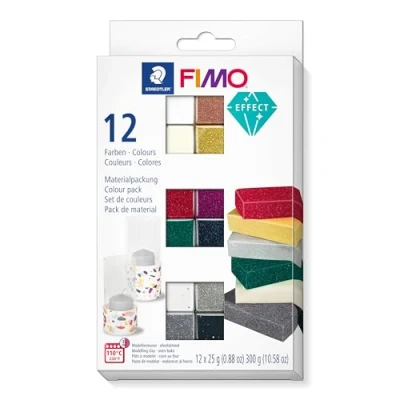Image de STAEDTLER Fimo® effect Set 12 pains pâte à modeler 25 Grammes Couleurs assorties 8013 C12 1
