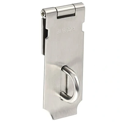 Image de SAYAYO Verrou de Porte Fermoir Moraillon Loquet avec Vis pour Porte, Meubles, Armoire, Tiroir, Placard et Jardin, Finition Brossée en Acier Inoxydable, EMS9 (Cadena non inclus)