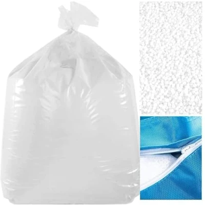 Image de LIVEDECO 100 L Recharge Billes de Polystyrène Neuve, Certifiées M1 Anti FEU, pour Pouf Géant BiG52