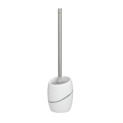 Image de kela 20304 Garniture WC, 2 pièces, Brosse de WC et Pot, Aspect Pierre Naturelle, Blanc, Talus