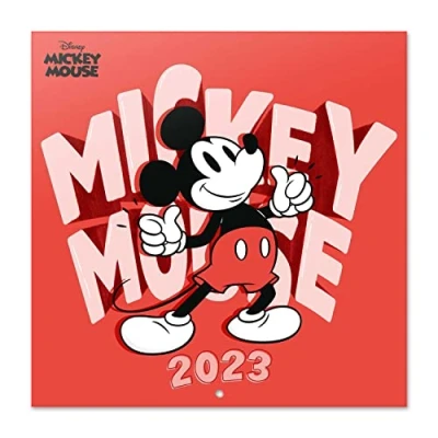 Image de Grupo Erik Calendrier Mural 2023 Disney, Mickey 12 Mois, 30 x 60 cm, Avec 1 Poster Inclus, Sous Licence Officielle et Certifié FSC Mensuel en Français Janvier à Décembre 2023, CP23007