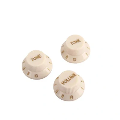 Image de Alnicov Boutons de commande guitare 1 volume 2 tons compatibles avec les pièces électrique style Fdstrat Stratocaster (jaune crème)