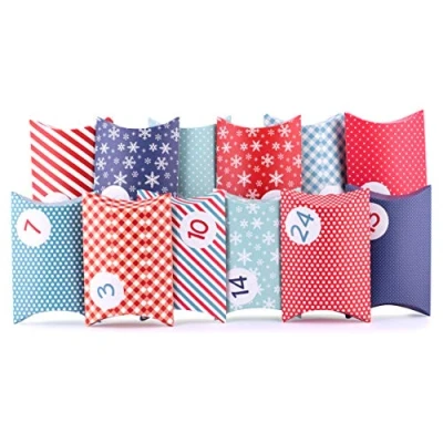 Image de Pajoma Calendrier de l&#039;Avent Oreiller Bleu, 1 x 24 boîtes à remplir, Autocollant Inclus
