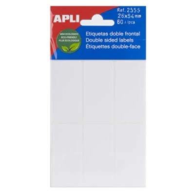 Image de APLI 2555 étiquettes blanches double face (26 x 54) 5 feuilles