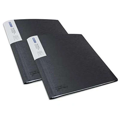Image de Rapesco 1645 Germ Savvy Antibactérien, Protège Document A4 avec 100 Pochettes, Noir, 2 Documents