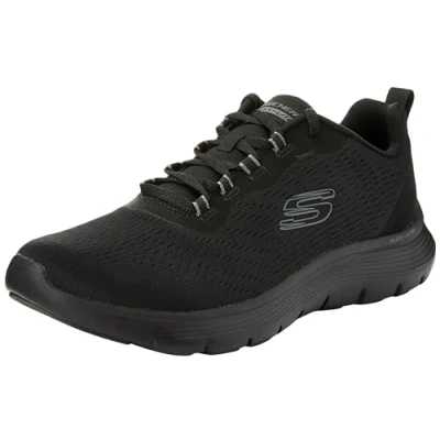 Image de Skechers Femme Flex Appeal 5.0 Appel, Bordure Grise en Maille Noire, 39.5 EU