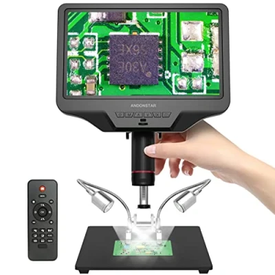 Image de Andonstar AD409 Microscope numérique HDMI avec écran LCD 9,7&quot;, 300X, USB pour grossissement, Soudure de Circuit imprimé et Collection pièces Monnaie