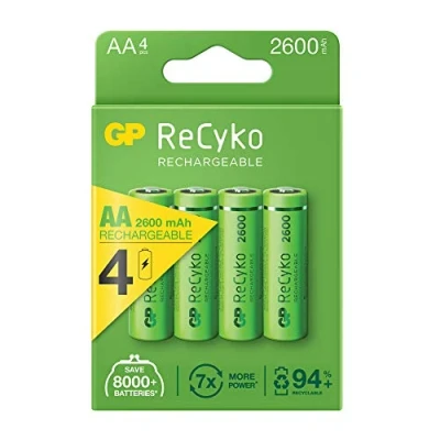 Image de GP Batteries NiMH rechargeable 201062 batterie Hybrides nickel métal (NiMH) 2700 mAh 1,2 V rechargeables (2700 mAh, (NiMH), AA, V, 4 pièce(s))