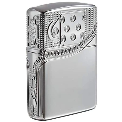 Image de Zippo Zipper Design Pocket Lighter Briquet de Poche Mixte Adulte, Chrome, Taille Unique