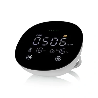 Image de Smartwares Moniteur de qualité l&#039;air intérieur 3 en 1 FGA 13950 CO2, température et humidité 78 DB Batterie Secours
