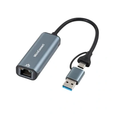 Image de Câble réseau USB C vers RJ45 MICRO CONNECT MC USBACNET1G Gigabit Adaptateur