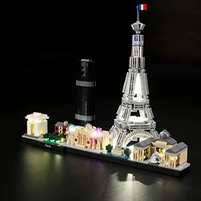 Image de Jeu De Lumières pour (Architecture Paris) Modèle en Blocs Construction Kit Lumière A LED Compatible avec Lego 21044(Ne Figurant Pas sur Le Modèle)